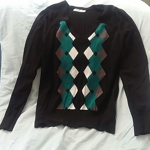 Ricki's Sweaters - (3/$40) Argyle Detail Sweater